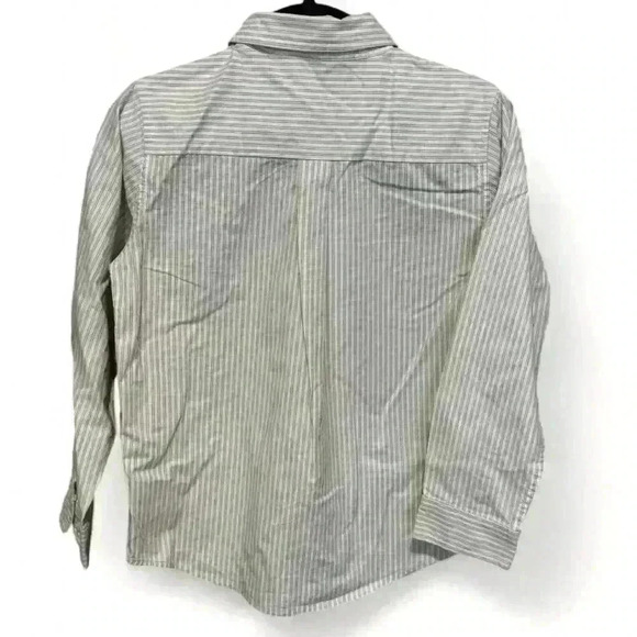 Janie and Jack Boy's Size 8 Beige Striped Button-Down Shirt Casual - Picture 4 of 5
